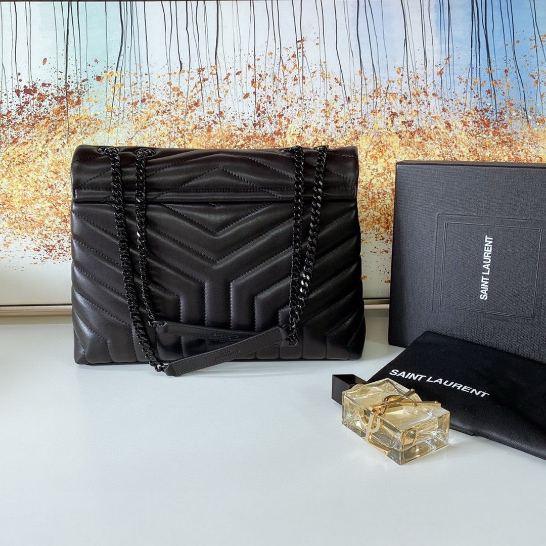 487216, YSL Saint Laurent, MEDIUM LOULOU CHAIN BAG, Y MATELASSÉ LEATHER
