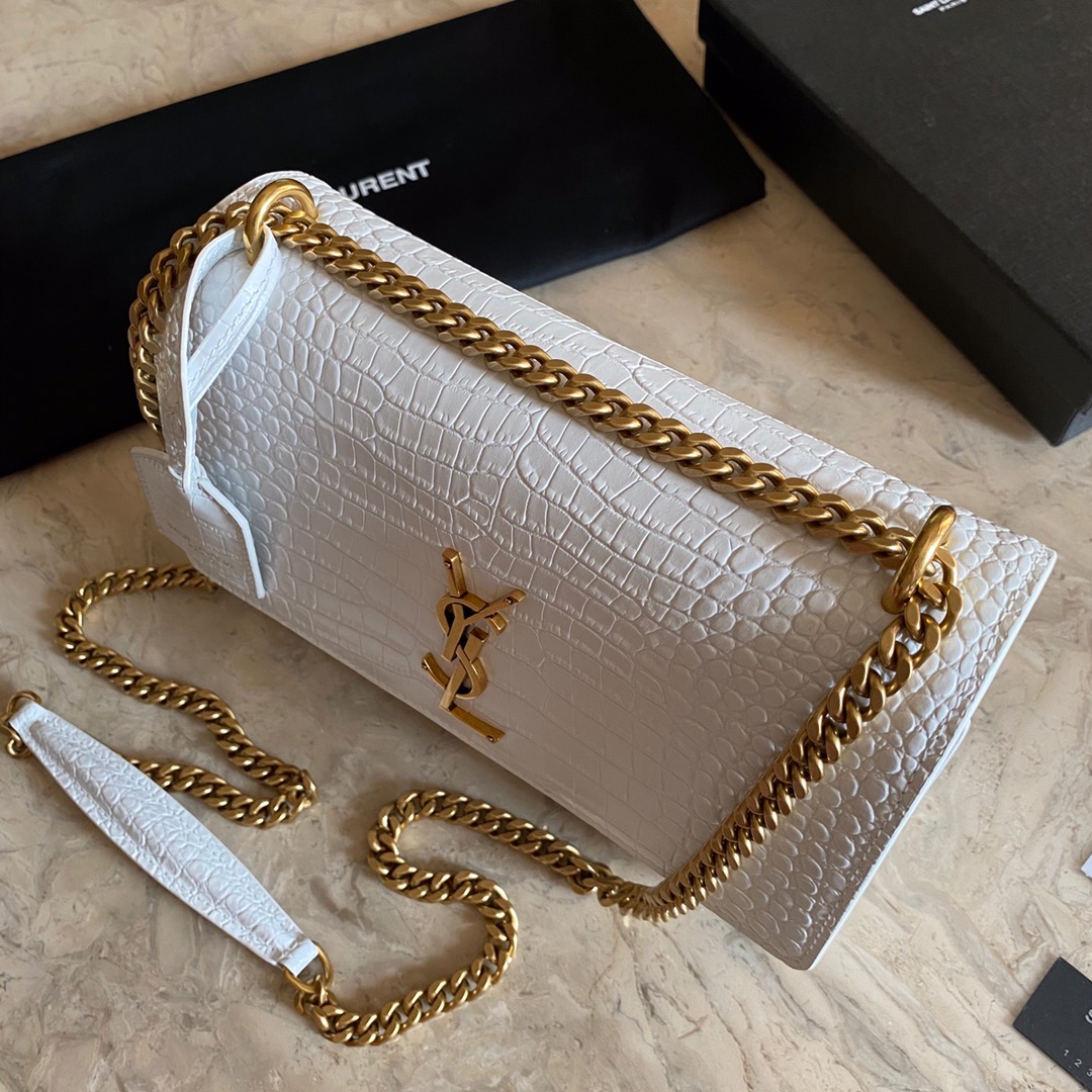 442906 SUNSET MEDIUM IN CROCODILE EMBOSSED SHINY LEATHER, YSL Saint Laurent