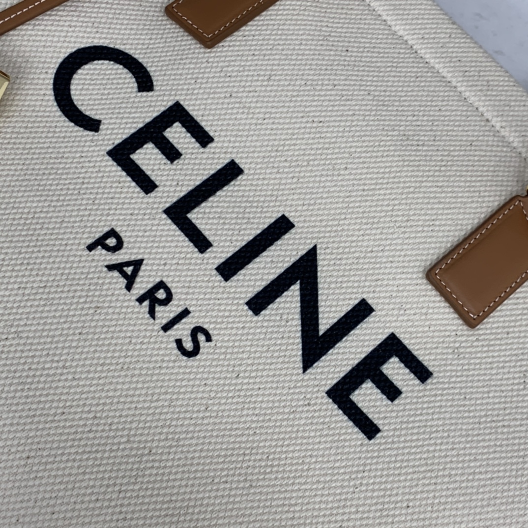 HORIZONTAL CABAS CELINE IN CANVAS WITH CELINE PRINT AND CALFSKIN