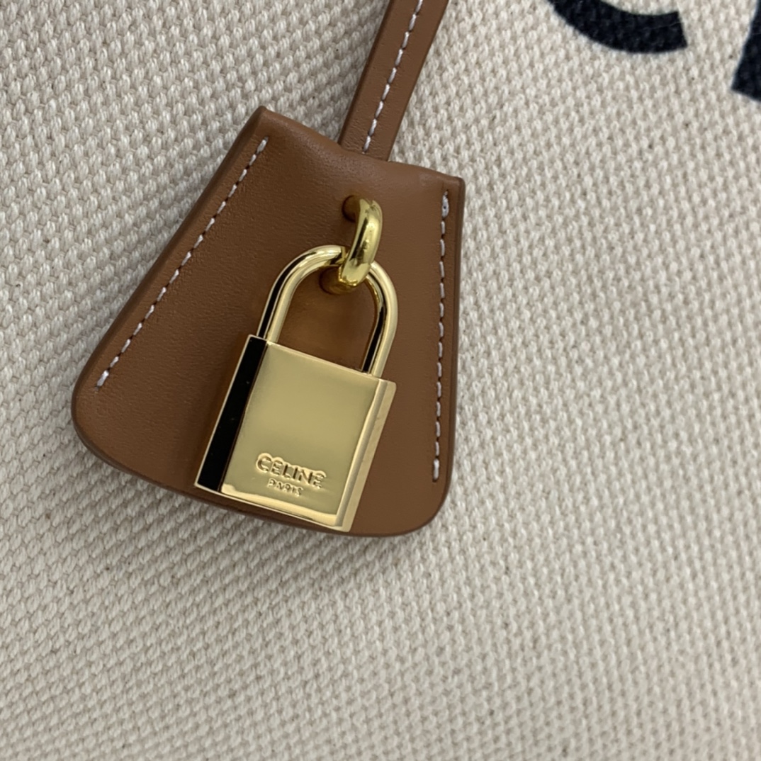 HORIZONTAL CABAS CELINE IN CANVAS WITH CELINE PRINT AND CALFSKIN