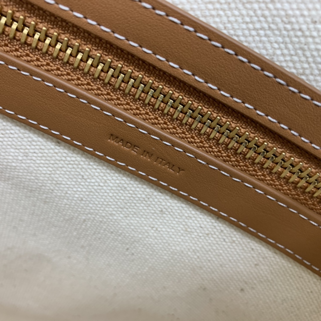HORIZONTAL CABAS CELINE IN CANVAS WITH CELINE PRINT AND CALFSKIN
