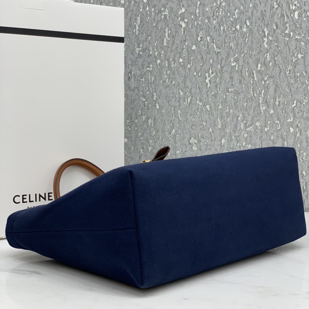 HORIZONTAL CABAS CELINE IN CANVAS WITH CELINE PRINT AND CALFSKIN