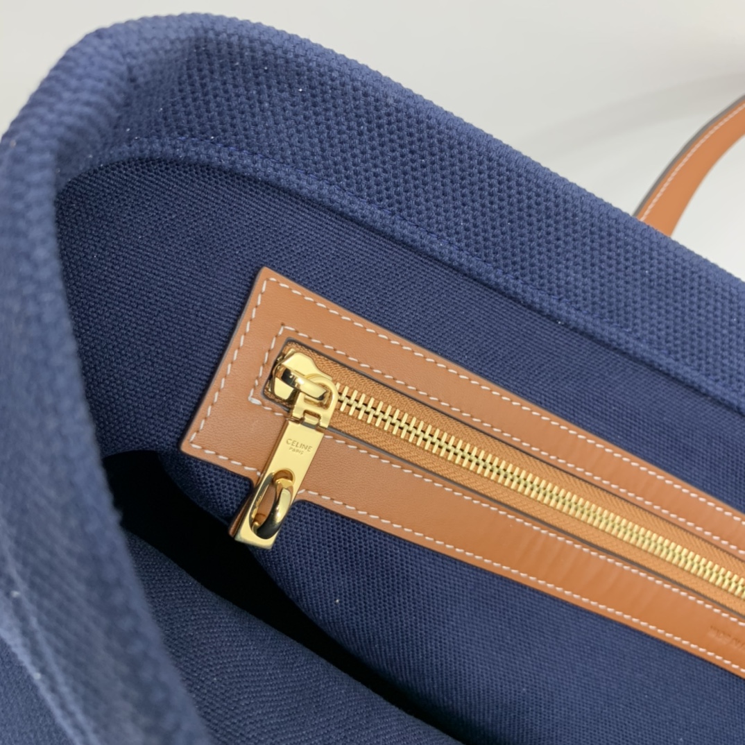 HORIZONTAL CABAS CELINE IN CANVAS WITH CELINE PRINT AND CALFSKIN
