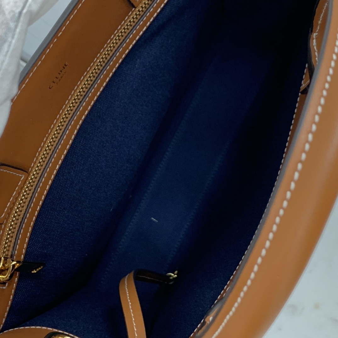 SMALL VERTICAL CABAS CELINE IN CANVAS WITH CELINE PRINT AND CALFSKIN