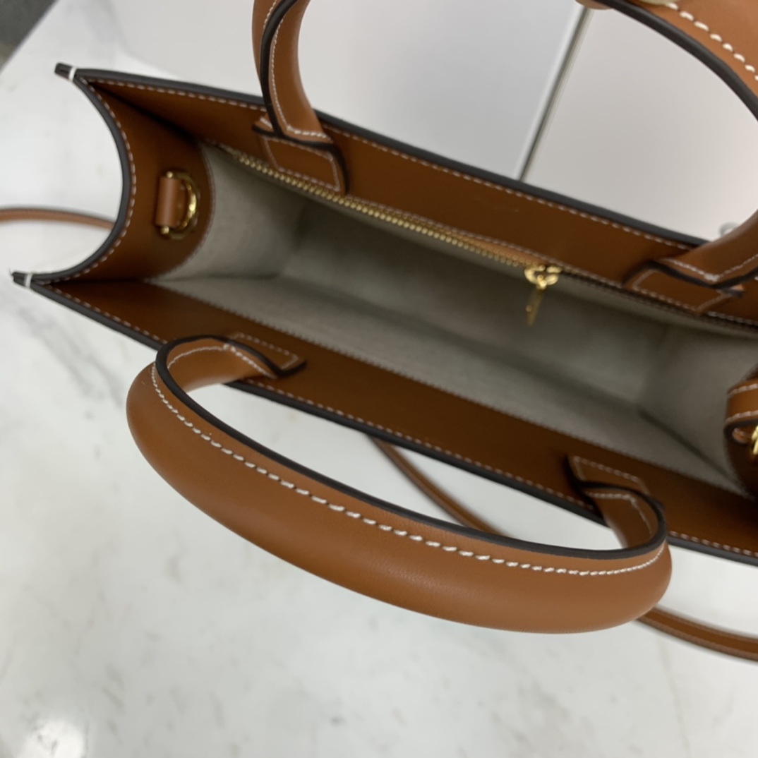 SMALL VERTICAL CABAS CELINE IN CANVAS WITH CELINE PRINT AND CALFSKIN