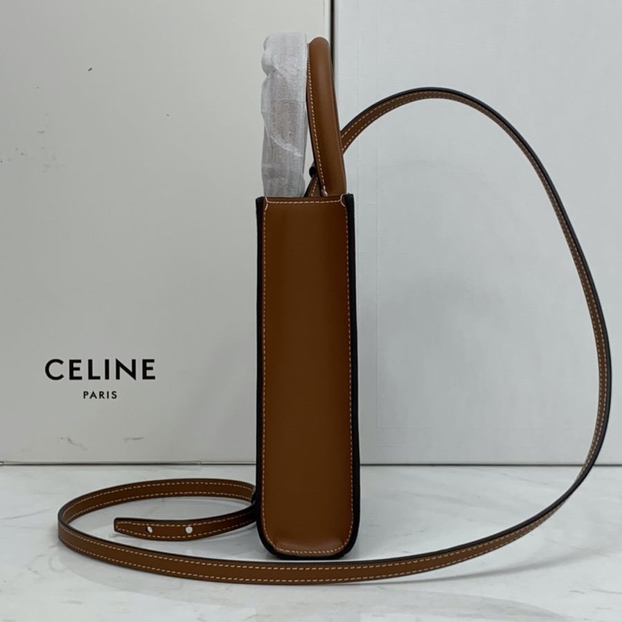 MINI VERTICAL CABAS CELINE IN TEXTILE WITH CELINE PRINT AND CALFSKIN