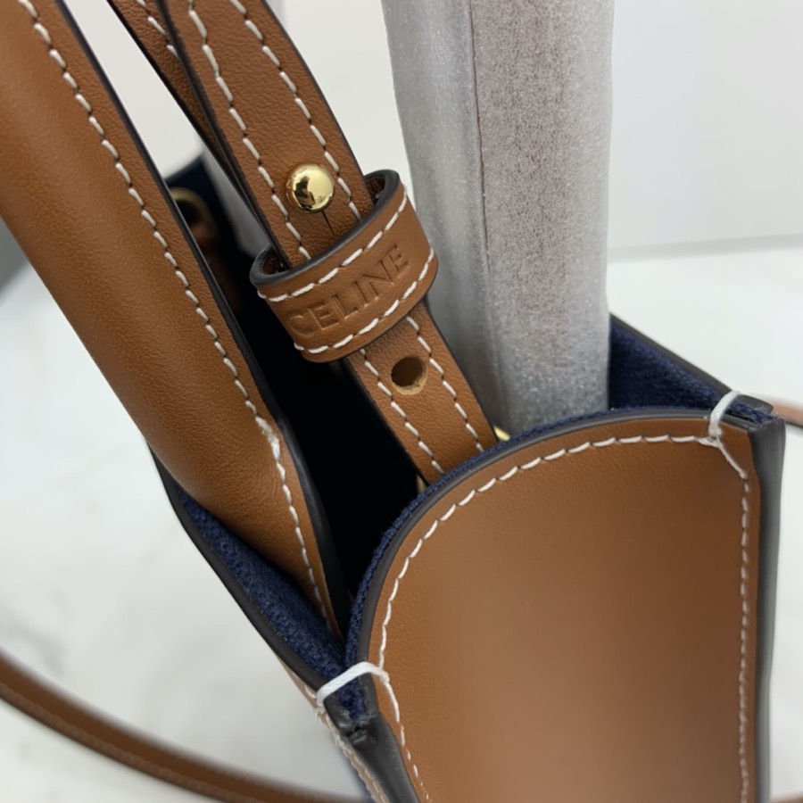 MINI VERTICAL CABAS CELINE IN TEXTILE WITH CELINE PRINT AND CALFSKIN