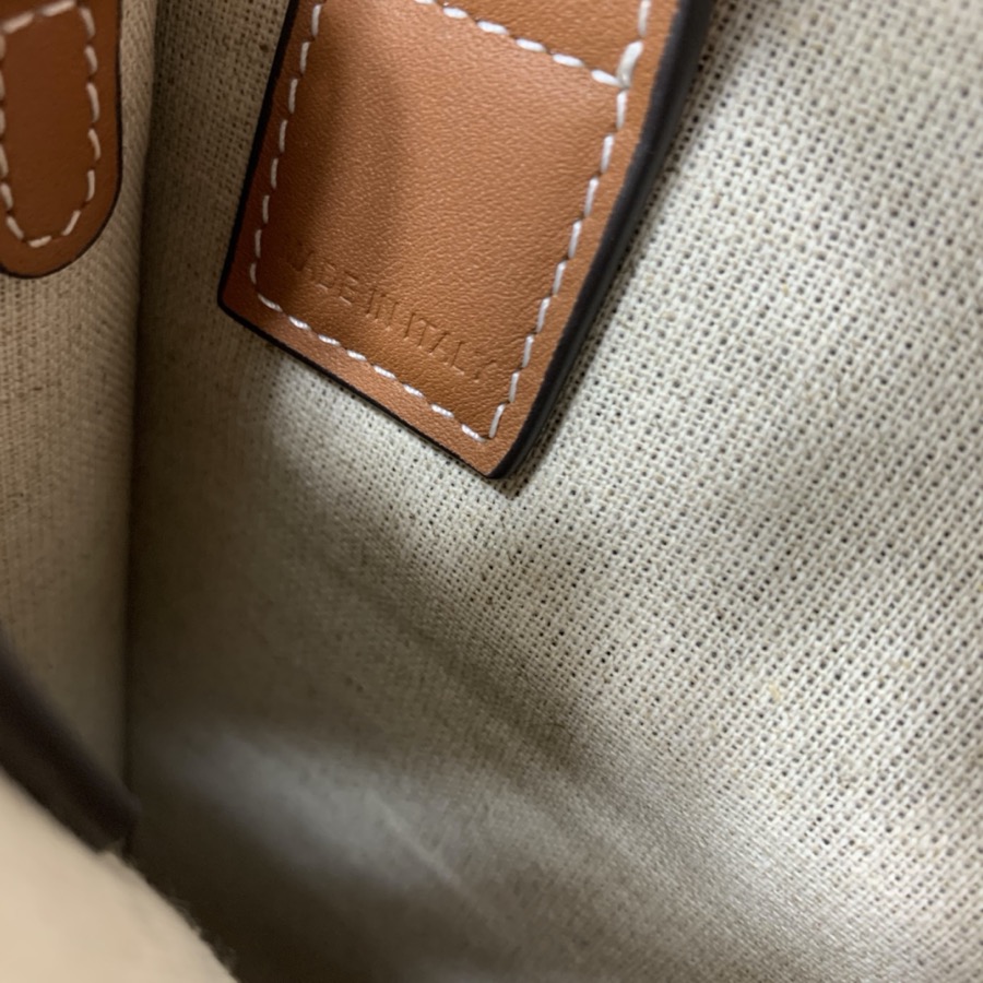 MINI VERTICAL CABAS CELINE IN TEXTILE WITH CELINE PRINT AND CALFSKIN