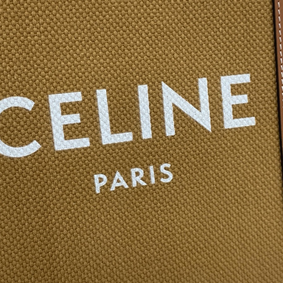 MINI VERTICAL CABAS CELINE IN TEXTILE WITH CELINE PRINT AND CALFSKIN