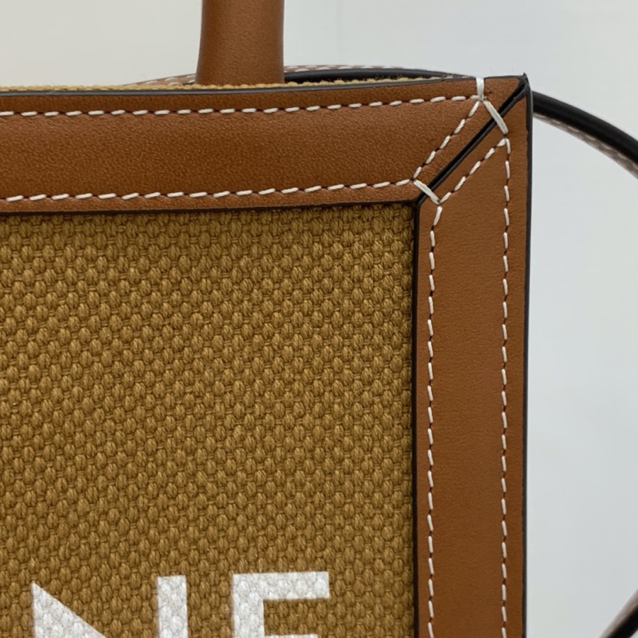 MINI VERTICAL CABAS CELINE IN TEXTILE WITH CELINE PRINT AND CALFSKIN