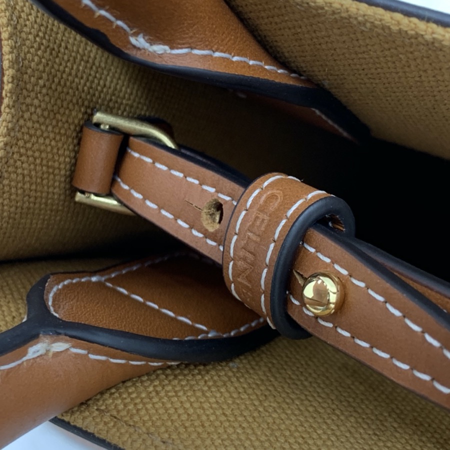 MINI VERTICAL CABAS CELINE IN TEXTILE WITH CELINE PRINT AND CALFSKIN
