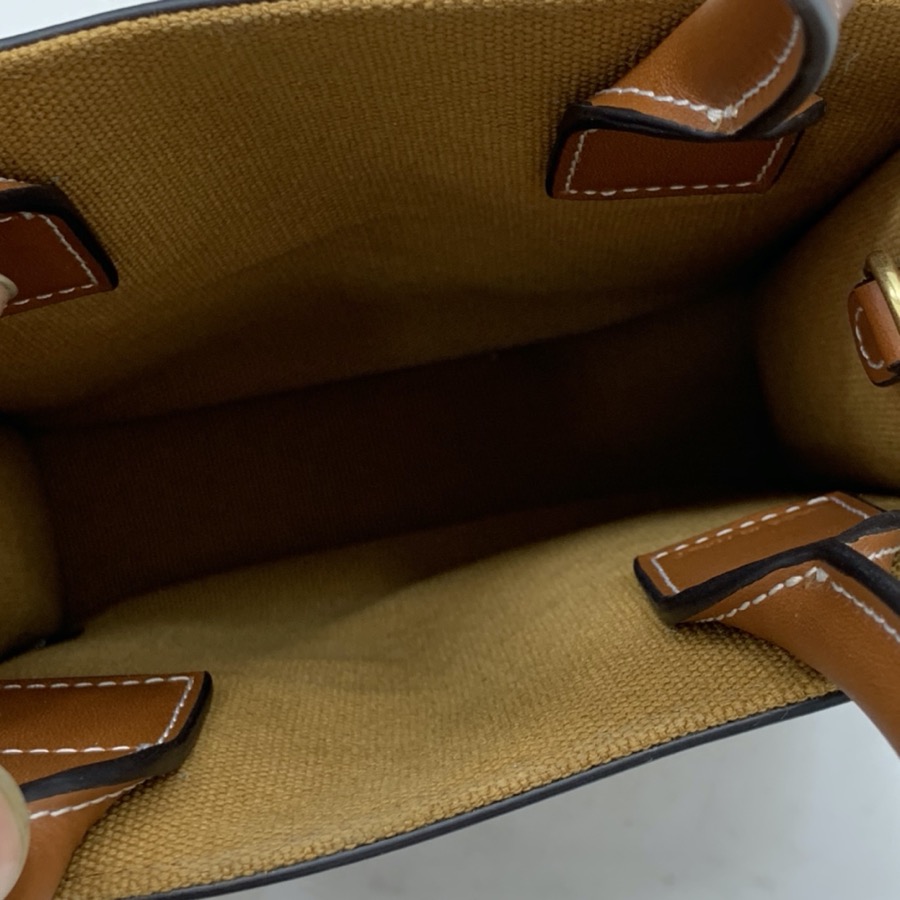 MINI VERTICAL CABAS CELINE IN TEXTILE WITH CELINE PRINT AND CALFSKIN