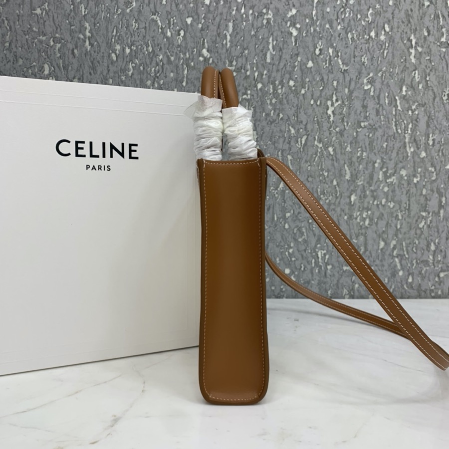MINI VERTICAL CABAS CELINE IN TEXTILE WITH CELINE PRINT AND CALFSKIN
