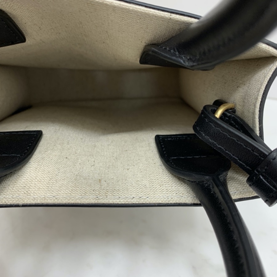 MINI VERTICAL CABAS CELINE IN TEXTILE WITH CELINE PRINT AND CALFSKIN