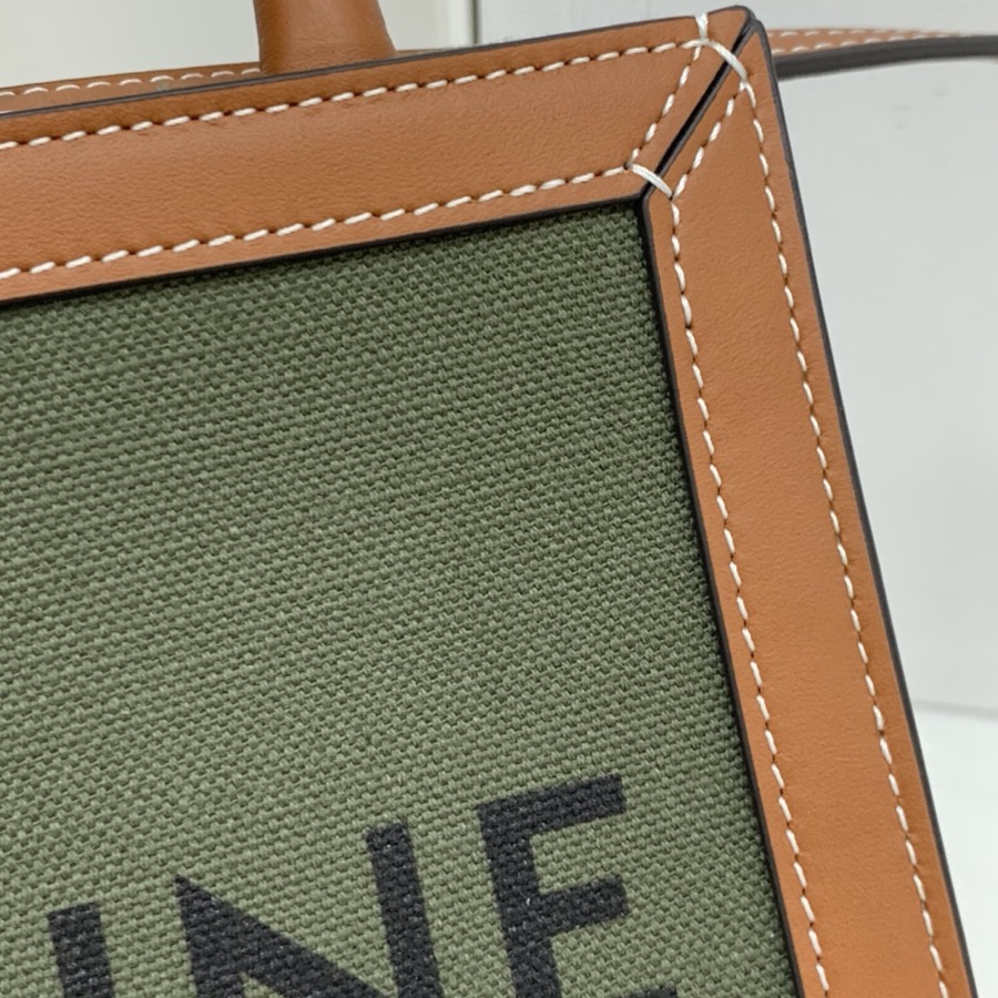 MINI VERTICAL CABAS CELINE IN TEXTILE WITH CELINE PRINT AND CALFSKIN