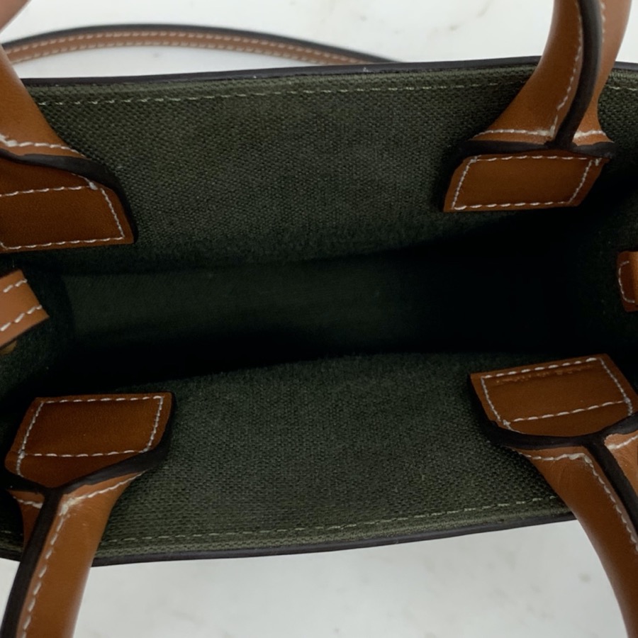 MINI VERTICAL CABAS CELINE IN TEXTILE WITH CELINE PRINT AND CALFSKIN