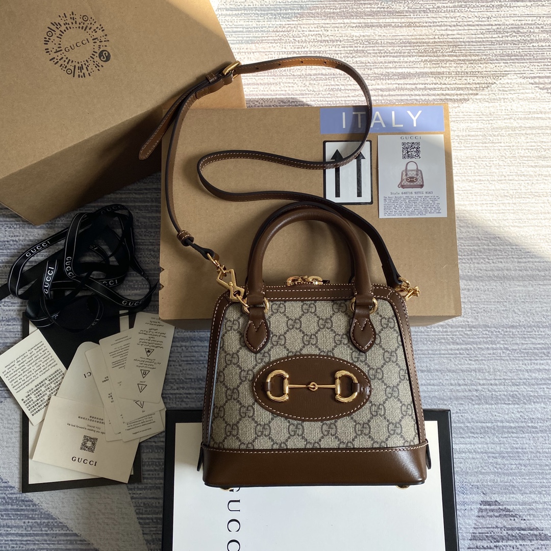640716  Gucci Horsebit 1955 mini top handle bag, gucci Top Handle Bags for Women