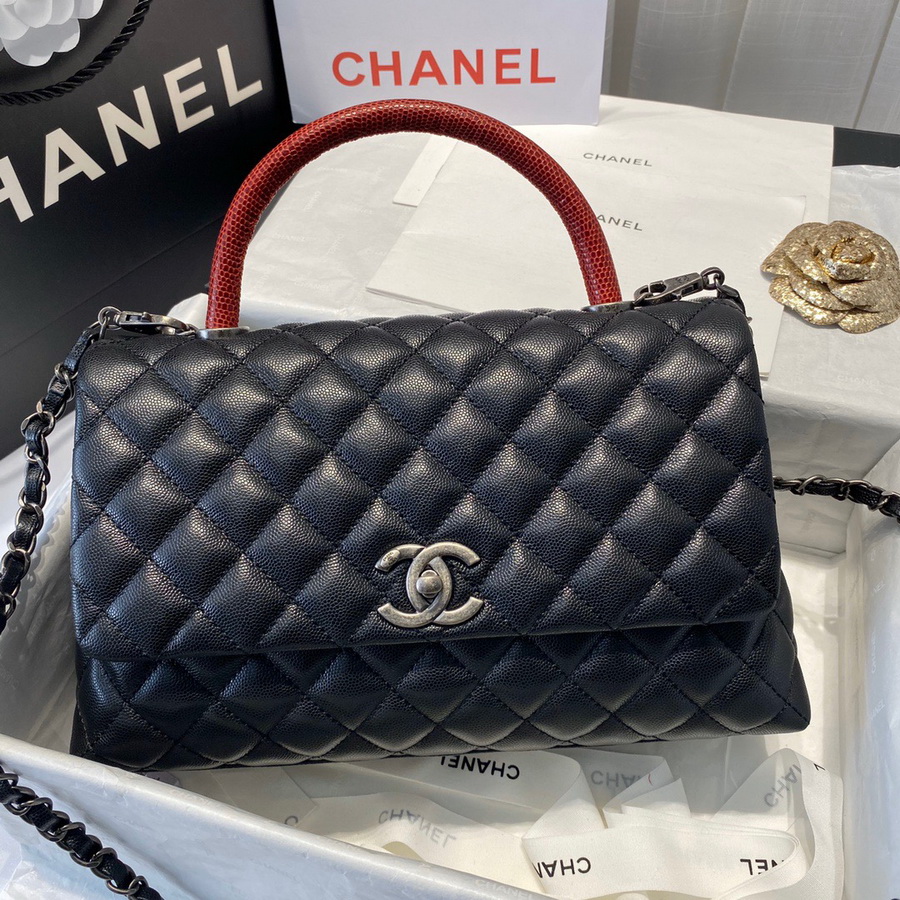 Flap Bag with Top Handle, CHANEL Handbags
