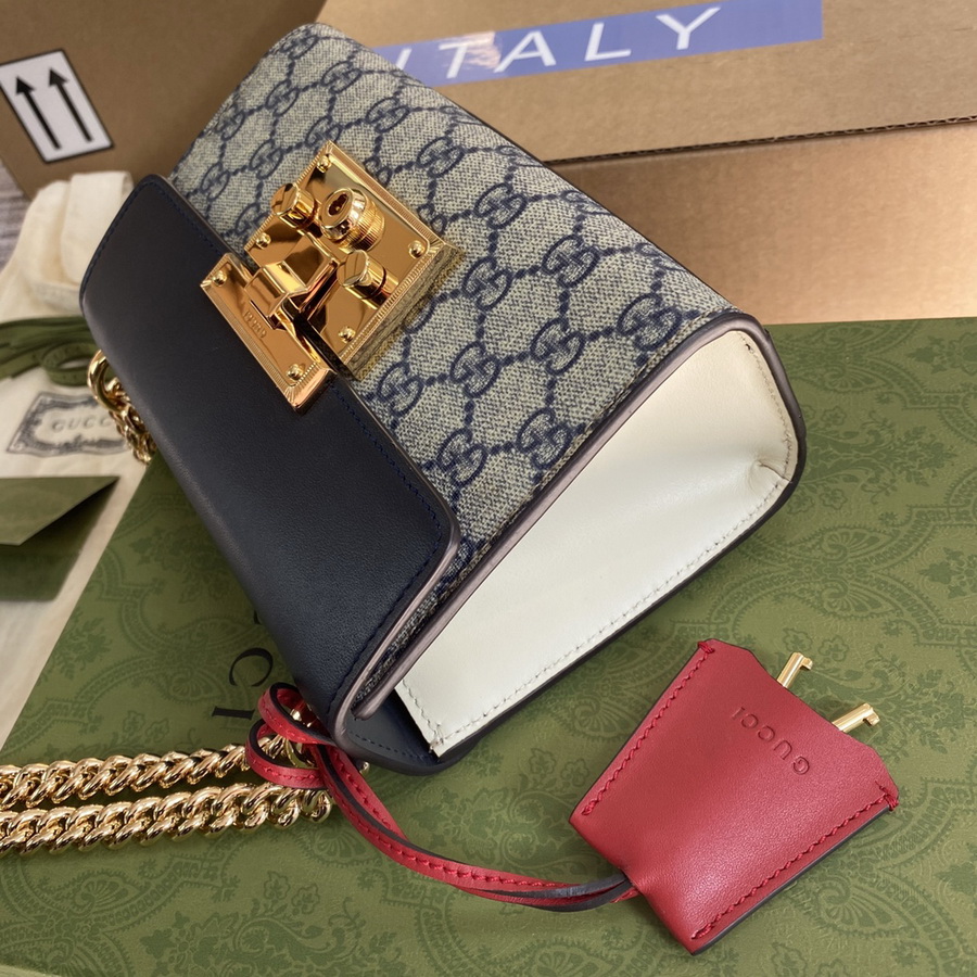 GUCCI Padlock small GG bees shoulder bag, 409487
