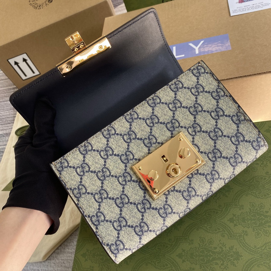GUCCI Padlock small GG bees shoulder bag, 409487