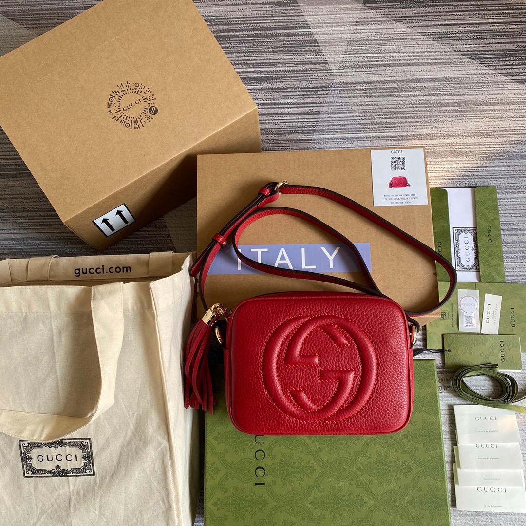 308364 Soho small leather disco bag, Gucci Crossbody Bags for Women