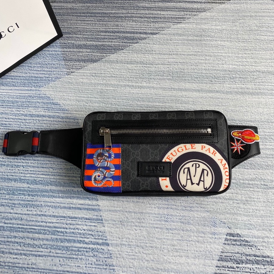 474293, Night Courrier soft GG Supreme belt , Gucci Men's Belt Bag