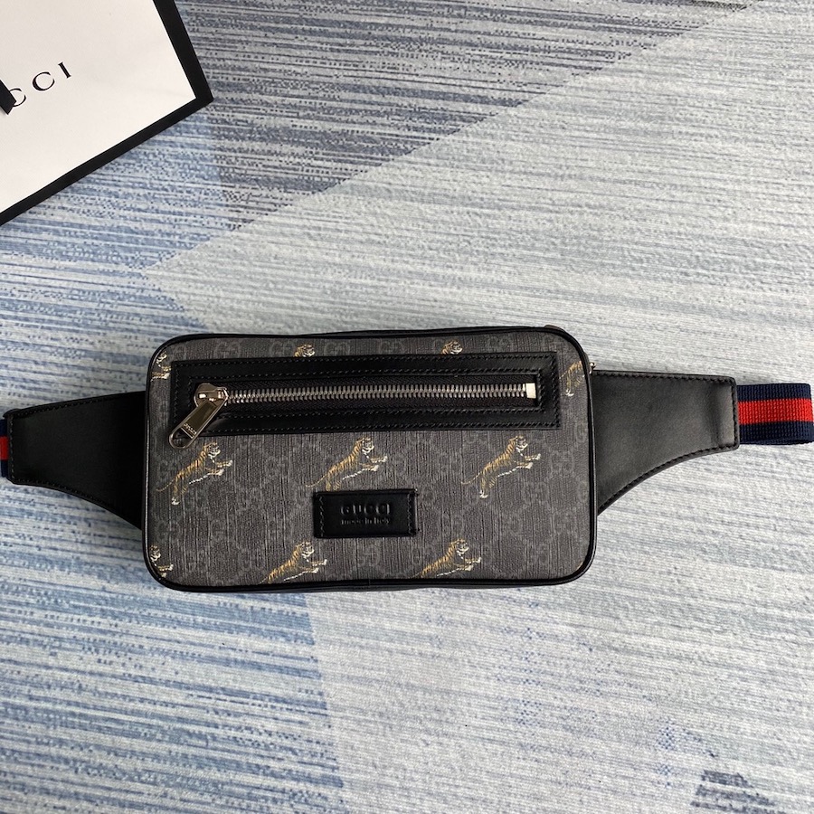 474293, Gucci Bestiary belt bag with tigers, Gucci Men's Belt Bag