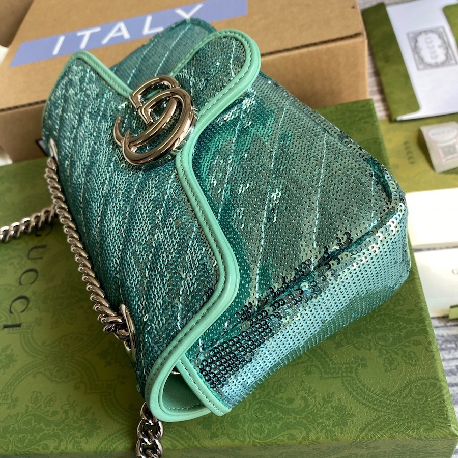 446744 GG Marmont mini sequin shoulder bag, GUCCI Shoulder Bags for Women
