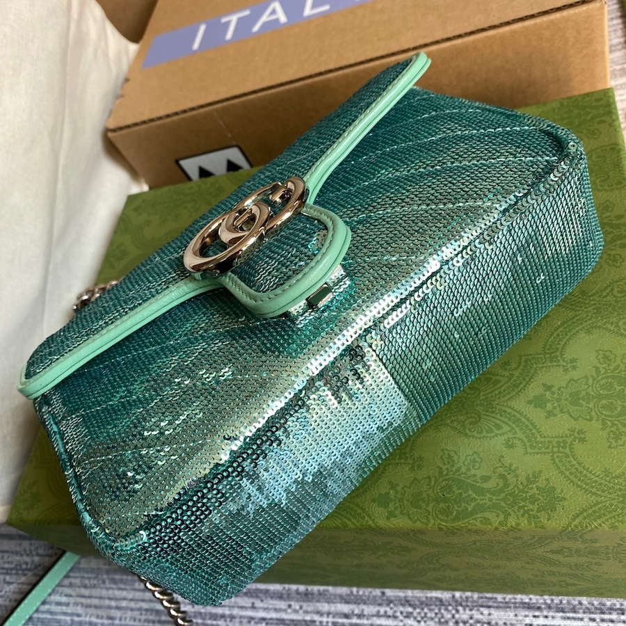 446744 GG Marmont mini sequin shoulder bag, GUCCI Shoulder Bags for Women