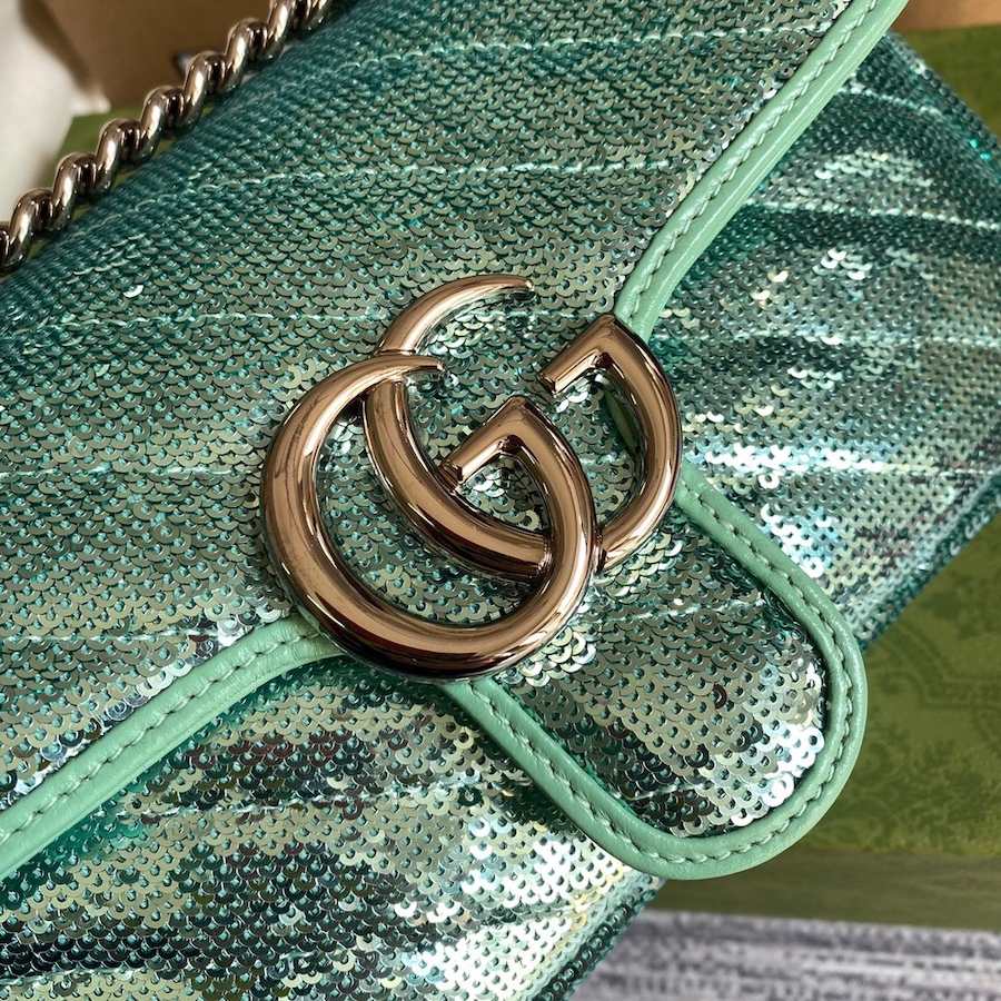 446744 GG Marmont mini sequin shoulder bag, GUCCI Shoulder Bags for Women