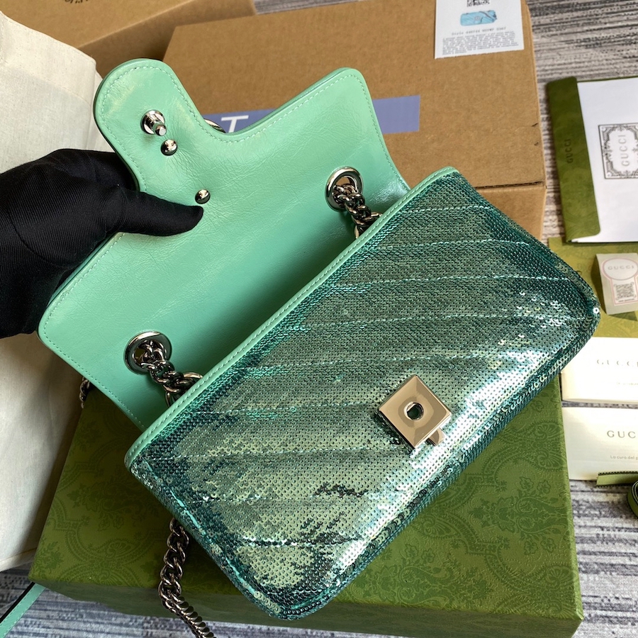 446744 GG Marmont mini sequin shoulder bag, GUCCI Shoulder Bags for Women