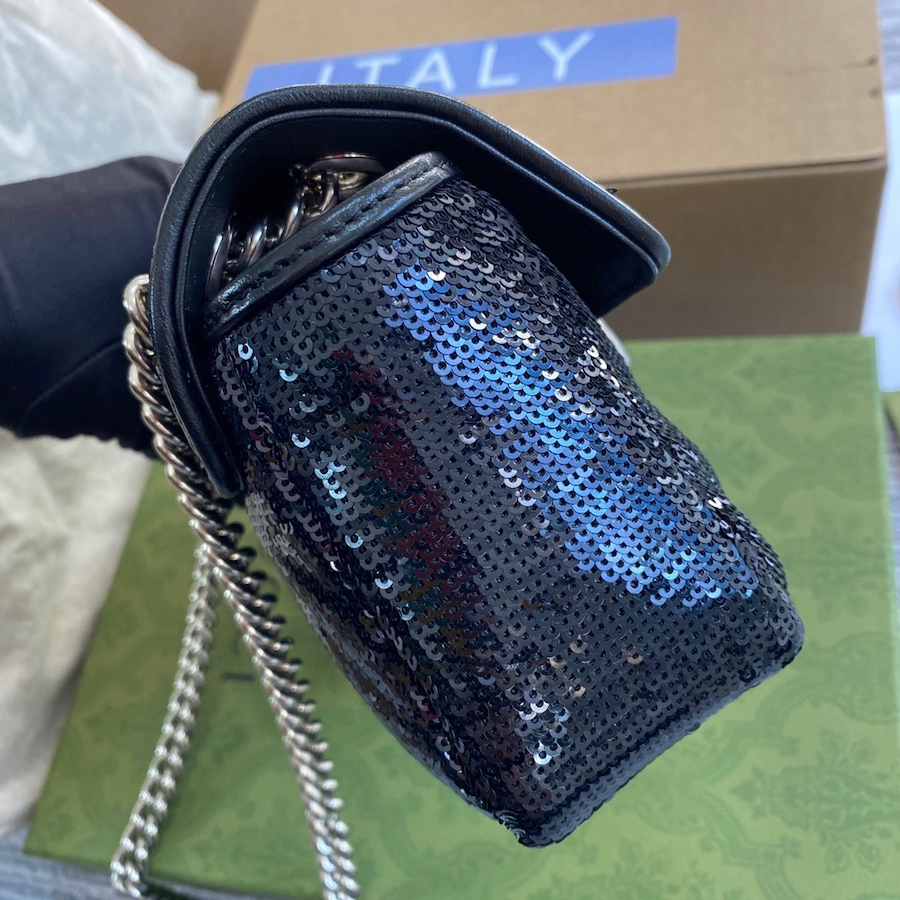 446744 GG Marmont mini sequin shoulder bag, GUCCI Shoulder Bags for Women