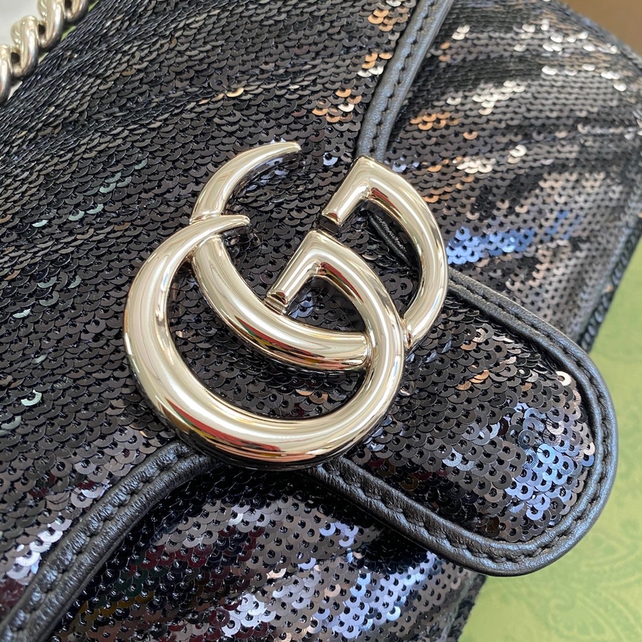 446744 GG Marmont mini sequin shoulder bag, GUCCI Shoulder Bags for Women