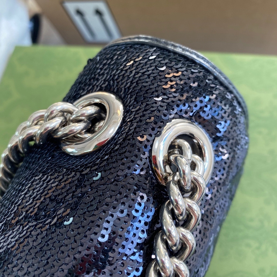 446744 GG Marmont mini sequin shoulder bag, GUCCI Shoulder Bags for Women