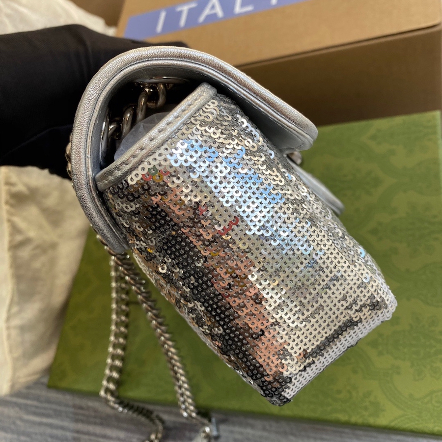 446744 GG Marmont mini sequin shoulder bag, GUCCI Shoulder Bags for Women