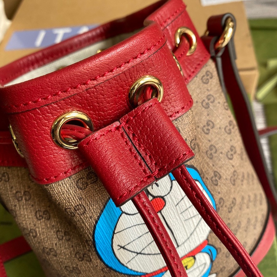 647801 Doraemon x Gucci mini bucket bag, GUCCI Mini Bags for Women