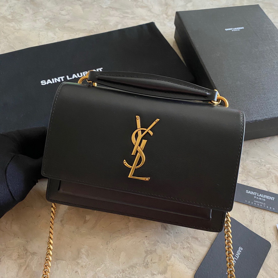 533026 SUNSET CHAIN WALLET IN SMOOTH LEATHER, YSL Saint Laurent