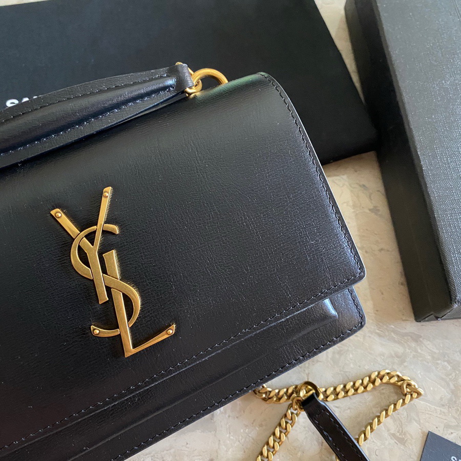 533026 SUNSET CHAIN WALLET IN SMOOTH LEATHER, YSL Saint Laurent