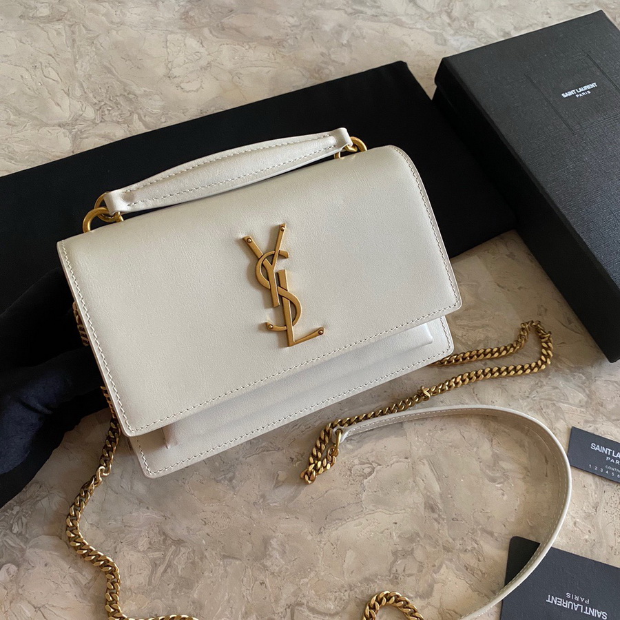 533026 SUNSET CHAIN WALLET IN SMOOTH LEATHER, YSL Saint Laurent