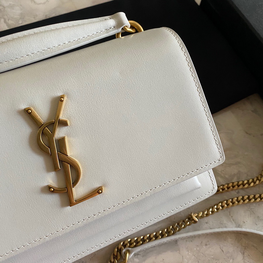 533026 SUNSET CHAIN WALLET IN SMOOTH LEATHER, YSL Saint Laurent