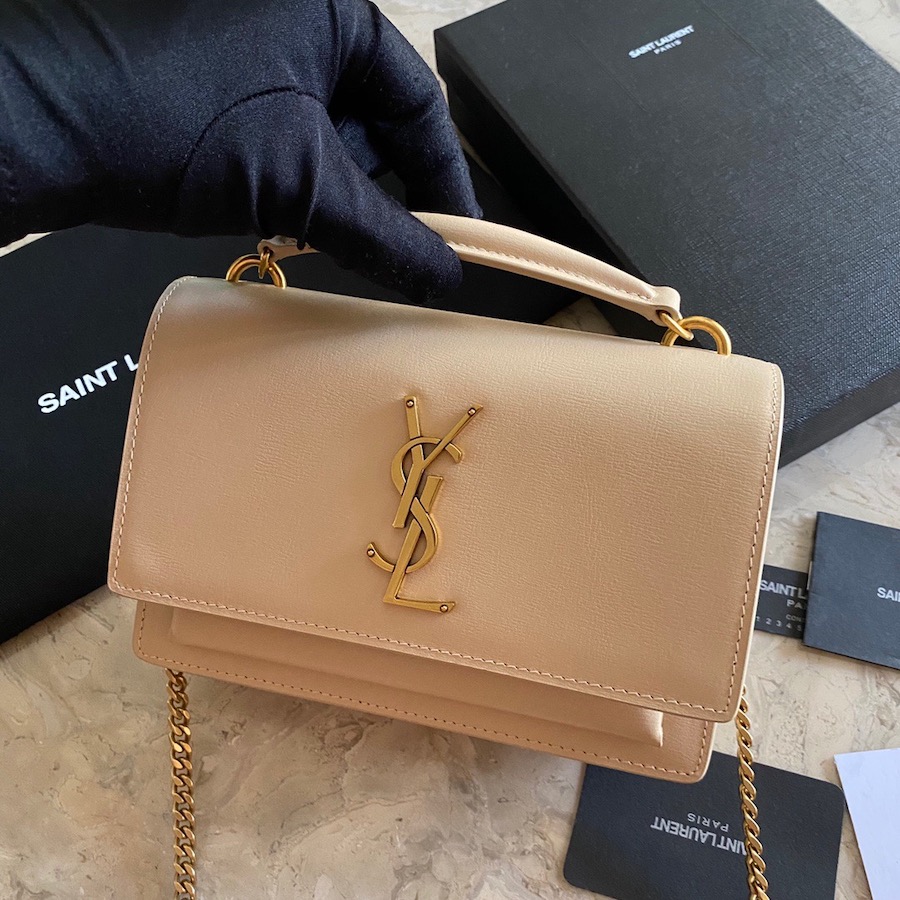 533026 SUNSET CHAIN WALLET IN SMOOTH LEATHER, YSL Saint Laurent