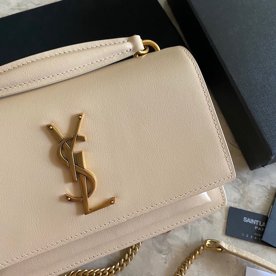 533026 SUNSET CHAIN WALLET IN SMOOTH LEATHER, YSL Saint Laurent