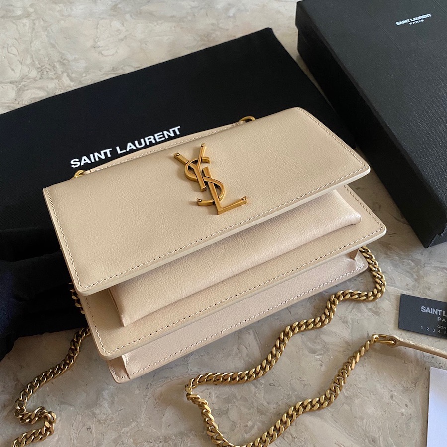 533026 SUNSET CHAIN WALLET IN SMOOTH LEATHER, YSL Saint Laurent