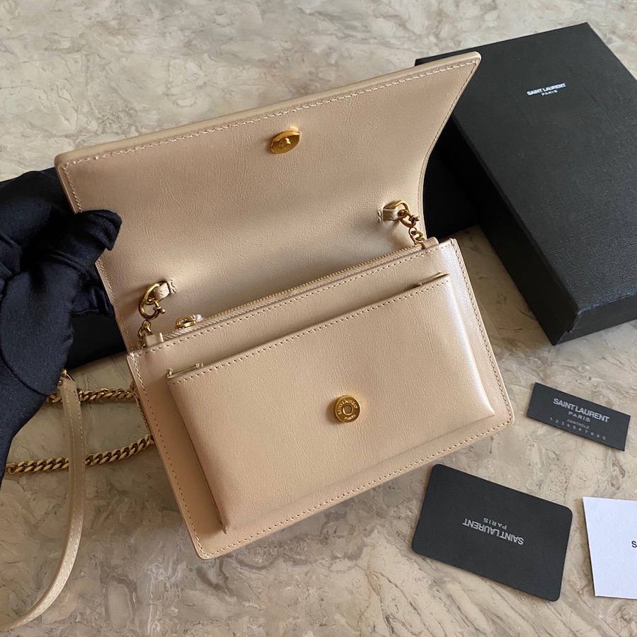 533026 SUNSET CHAIN WALLET IN SMOOTH LEATHER, YSL Saint Laurent