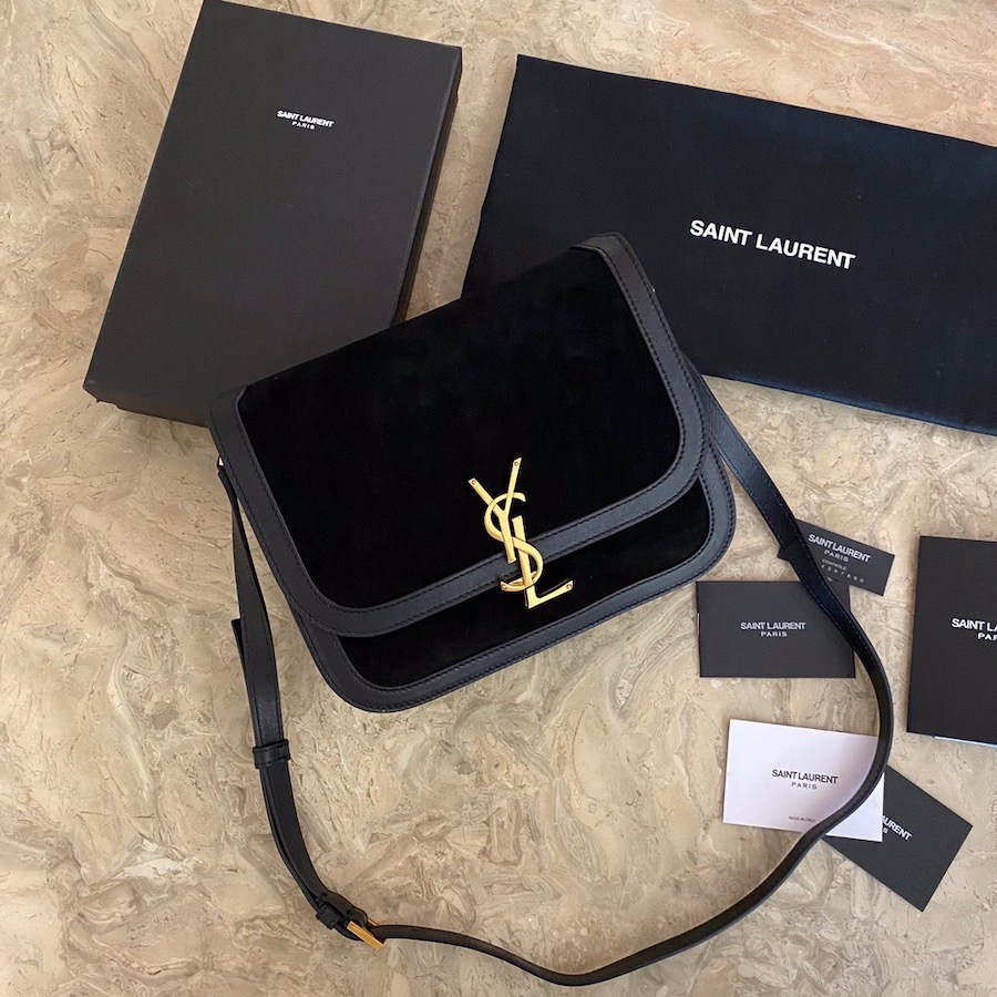 635025 SOLFERINO MEDIUM SOFT SATCHEL IN SUEDE AND SMOOTH LEATHER, YSL Saint Laurent
