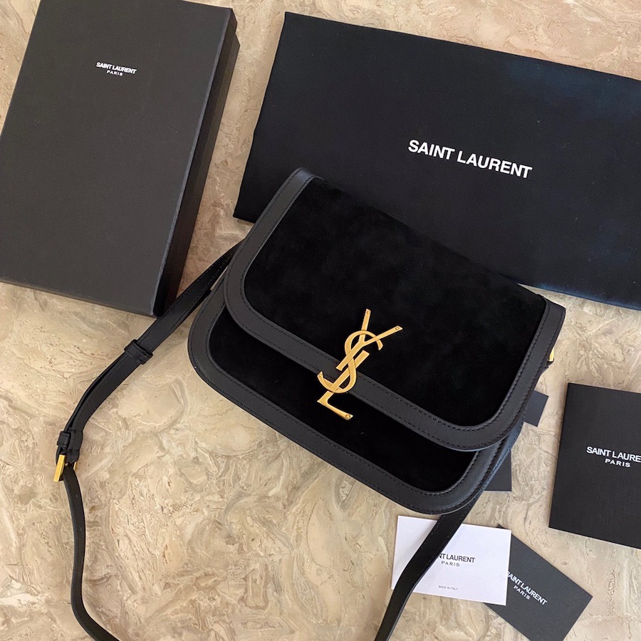 635025 SOLFERINO MEDIUM SOFT SATCHEL IN SUEDE AND SMOOTH LEATHER, YSL Saint Laurent