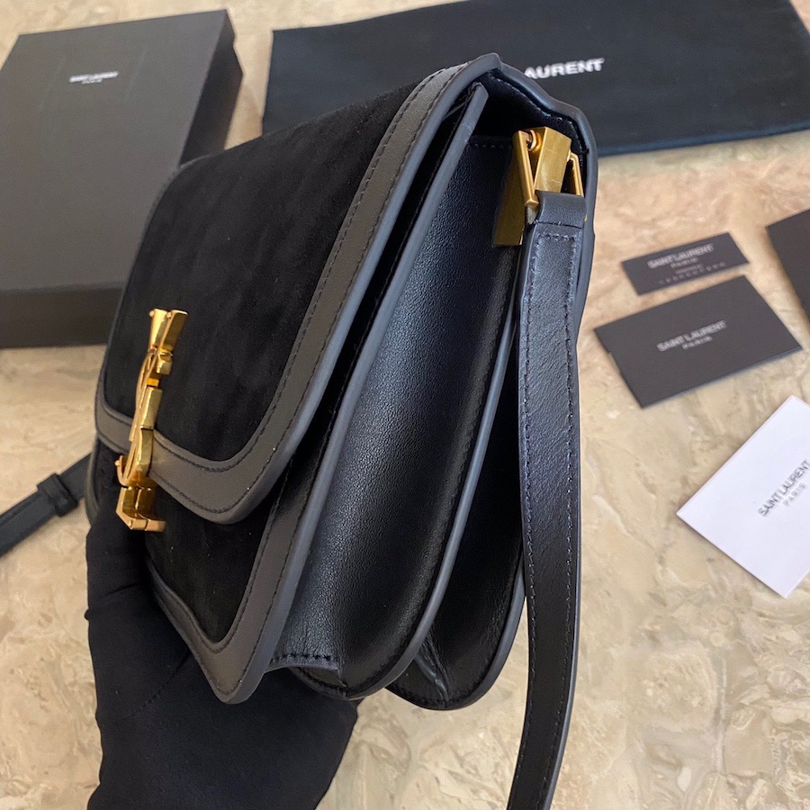 635025 SOLFERINO MEDIUM SOFT SATCHEL IN SUEDE AND SMOOTH LEATHER, YSL Saint Laurent