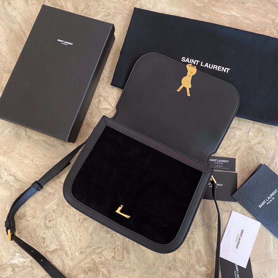 635025 SOLFERINO MEDIUM SOFT SATCHEL IN SUEDE AND SMOOTH LEATHER, YSL Saint Laurent