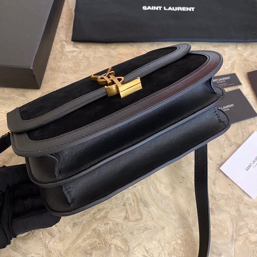 635025 SOLFERINO MEDIUM SOFT SATCHEL IN SUEDE AND SMOOTH LEATHER, YSL Saint Laurent