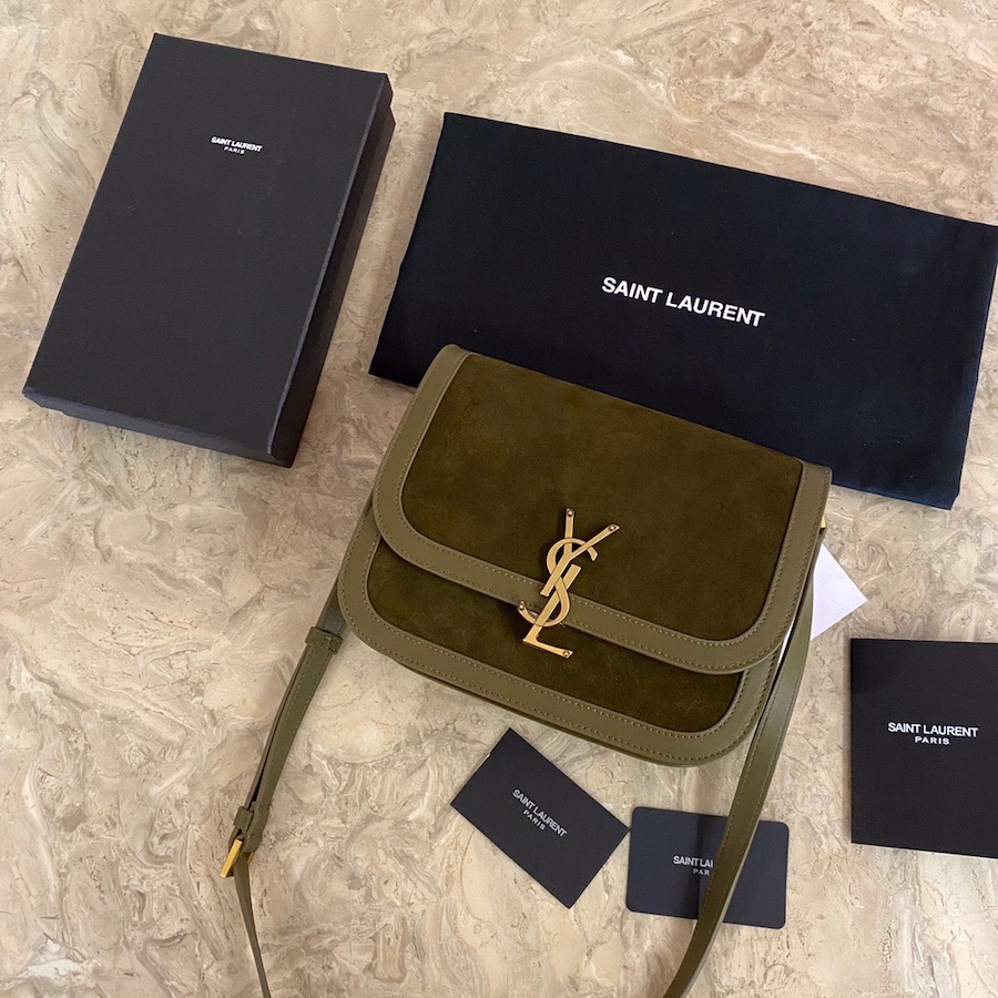 635025 SOLFERINO MEDIUM SOFT SATCHEL IN SUEDE AND SMOOTH LEATHER, YSL Saint Laurent